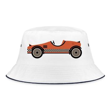 Red Textured Race Car - Bucket Hat - white/navy - Front