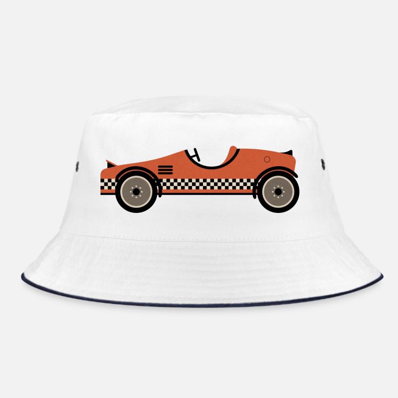 Red Textured Race Car Bucket Hat