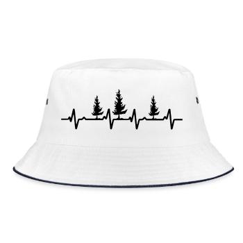 Tree Heartbeat Ekg Trees - Bucket Hat - white/navy - Front
