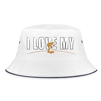 I love my Dog - Bucket Hat - white/navy - Front