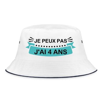 I can't I'm 4 years old - Bucket Hat - white/navy - Front