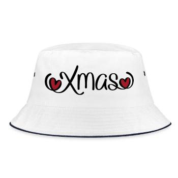 Weihnachten - Bucket Hat - Weiß/Navy - Vorne