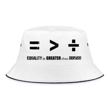 Equality is Greater than Division - Bucket Hat - white/navy - Front