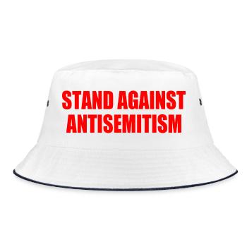 stand against antisemitism - Bucket Hat - Weiß/Navy - Vorne