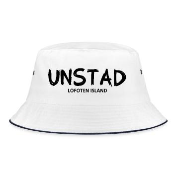 Unstad - Lofoten Island - Norway - Norge Norwegen - Bucket Hat - white/navy - Front