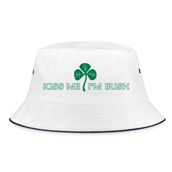 Kiss Me Im Irish - Bucket Hat - white/navy - Front