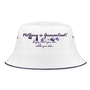 Nothing is guaranteed - Bucket Hat - white/navy - Front