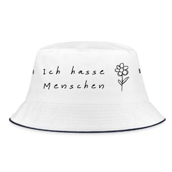 Ich hasse Menschen - Bucket Hat - Weiß/Navy - Vorne