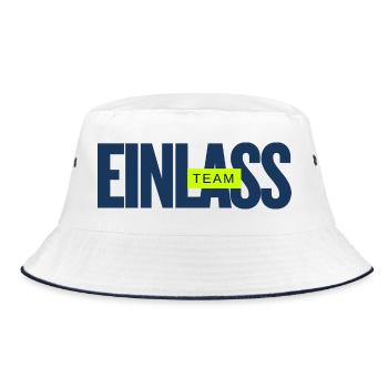 EINLASS Team - Personal - ORGA - Mitarbeiter Crew - Bucket Hat - Weiß/Navy - Vorne