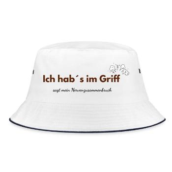 I've got it under control – says the nervous breakdown - Bucket Hat - white/navy - Front
