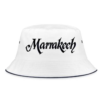 Marrakech Rote Stadtmauer Muster - Bucket Hat - Weiß/Navy - Vorne