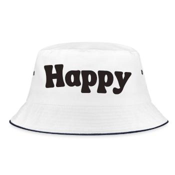 Happy - Bucket Hat - white/navy - Front