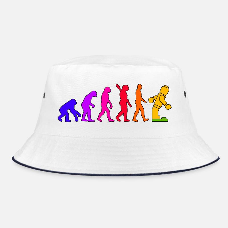 Klemmbaustein Evolution Menschheit Noppenbaustein Bucket Hat
