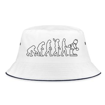 Clamping Brick Evolution Humanity Studded Brick - Bucket Hat - white/navy - Front