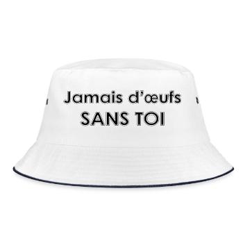 Never eggs without you - Bucket Hat - white/navy - Front