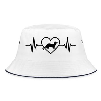 Frettchen Herz - Bucket Hat - Weiß/Navy - Vorne