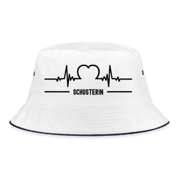 Herzschlag Schusterin Beruf Schuster Schusterei - Bucket Hat - Weiß/Navy - Vorne