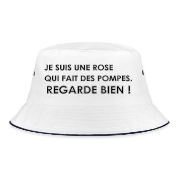 I'm a rose doing push-ups - Bucket Hat - white/navy - Front