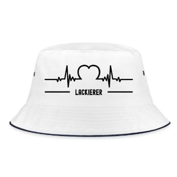 Heartbeat Varnisher Heart Best Painter Paint Shop - Bucket Hat - white/navy - Front