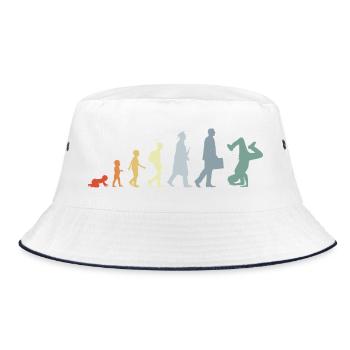 Vintage Breakdancer Evolution - Bucket Hat - Weiß/Navy - Vorne