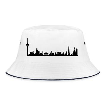 BERLIN SKYLINE  - Bucket Hat - Weiß/Navy - Vorne