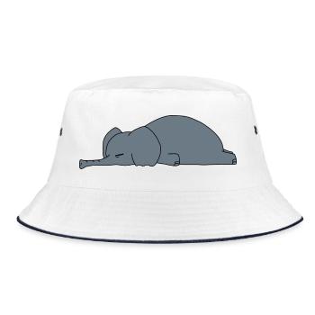 Fauler Elefant Schlaft Lustiger Sarkasmus Tierdesign - Bucket Hat - Weiß/Navy - Vorne