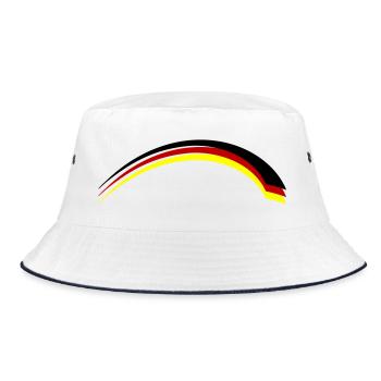 Deutschland Fahne - Bucket Hat - Weiß/Navy - Vorne