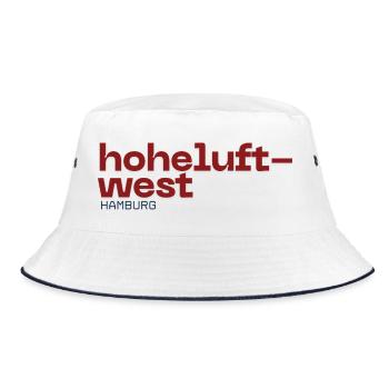 Hoheluft West Hamburg Logo Typo - Bucket Hat - Weiß/Navy - Vorne