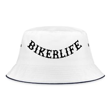 Biker life - Bucket Hat - Weiß/Navy - Vorne