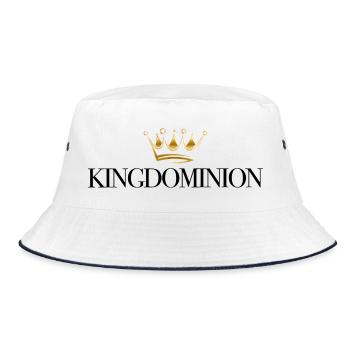 Goldene Krone Eleganz Motiv - Bucket Hat - Weiß/Navy - Vorne