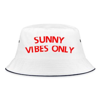 Nur sonnige Vibes - Bucket Hat - Weiß/Navy - Vorne