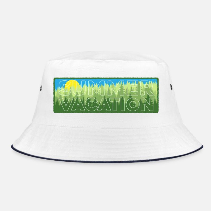 Summer Vacation Hiking Outline Bucket Hat