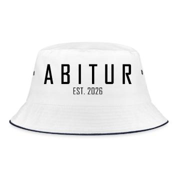 Abitur 2026 - Bucket Hat - Weiß/Navy - Vorne