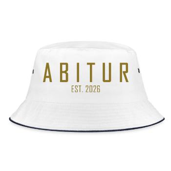 Abitur 2026 - Bucket Hat - Weiß/Navy - Vorne