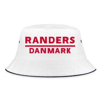 Randers Dänemark Fett Rot Typografie - Bucket Hat - Weiß/Navy - Vorne