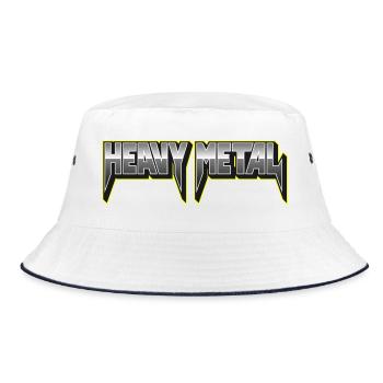Logo typographique 3D Heavy Metal - Bob - blanc/marine - Devant