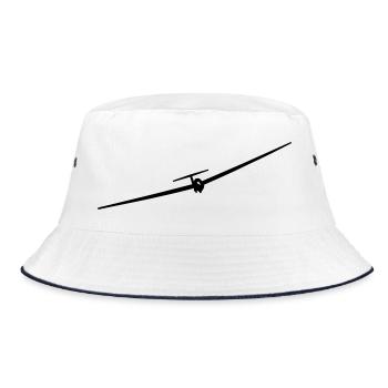 Segelflugzeug - Bucket Hat - Weiß/Navy - Vorne