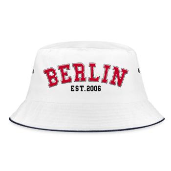 Berlin gegründet 2006 - Bucket Hat - Weiß/Navy - Vorne