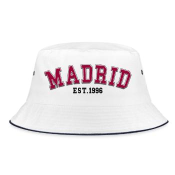 Madrid gegründet 1996 - Bucket Hat - Weiß/Navy - Vorne