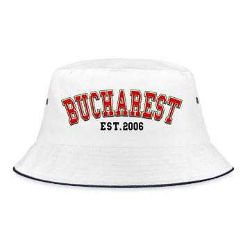 Bukarest, Est. 2006 - Bucket Hat - Weiß/Navy - Vorne