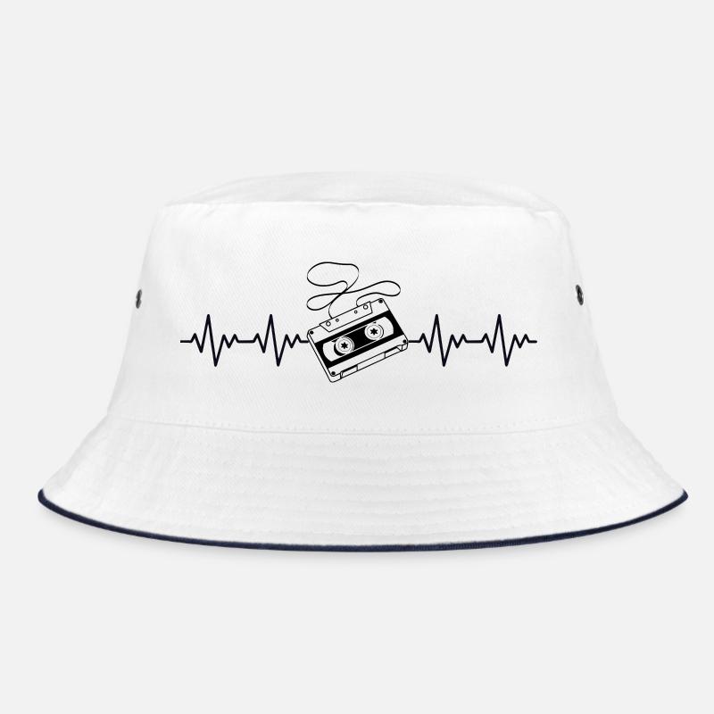 Cassette Retro ECG Heartbeat Bucket Hat