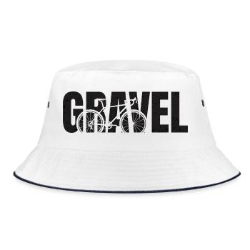 Gravel Typography - Bucket Hat - Weiß/Navy - Vorne