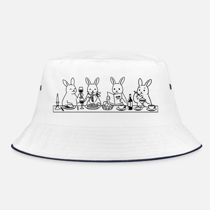 Dining Rabbits Bucket Hat