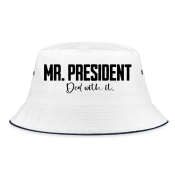 Mr President Saying - Bucket Hat - white/navy - Front