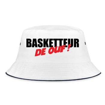 Basketballspieler der Welt – spaßige Leidenschaftssportleistung - Bucket Hat - Weiß/Navy - Vorne