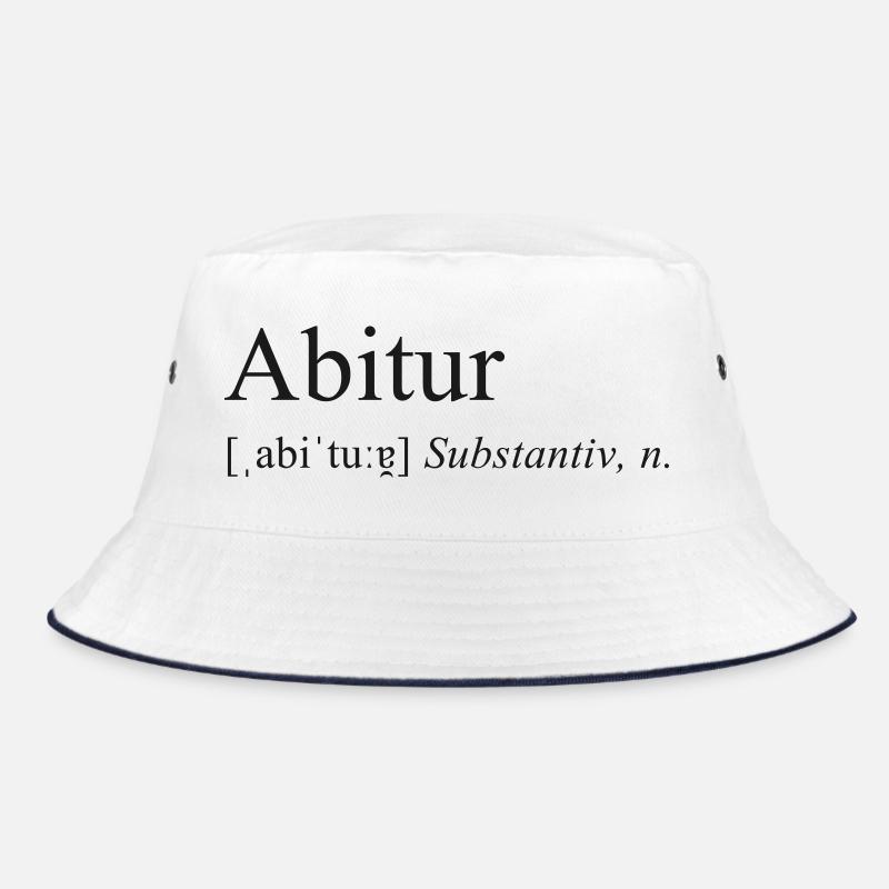 Lexikon Abitur - Bucket Hat - Weiß/Navy