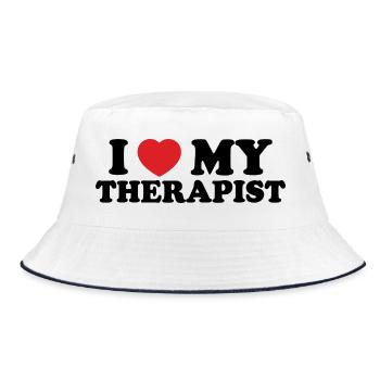 Bold Heart Typography - Bucket Hat - white/navy - Front