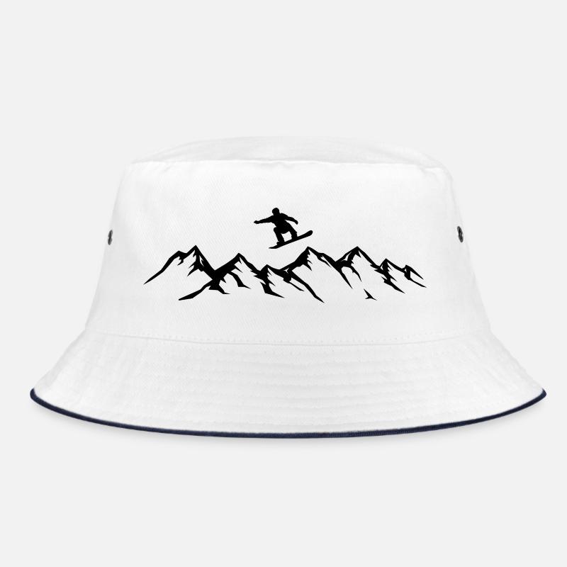 Snowboarder Berge Snowboard Bucket Hat
