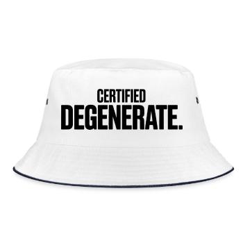 Certified Degenerate - Funny Gen Alpha Memes - Bucket Hat - white/navy - Front