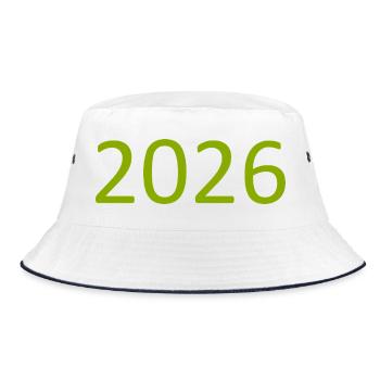 2026 grün Geburtstag Jubiläum Vorlage gestalten  - Bucket Hat - Weiß/Navy - Vorne